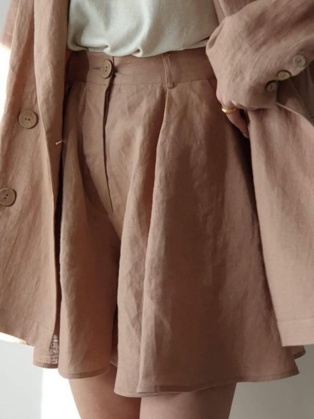 Pouli the Label Luna Linen Shorts | Size M | Terracotta